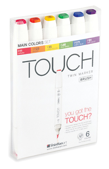 ShinHan Twin Touch Brush farve sæt 6 stk