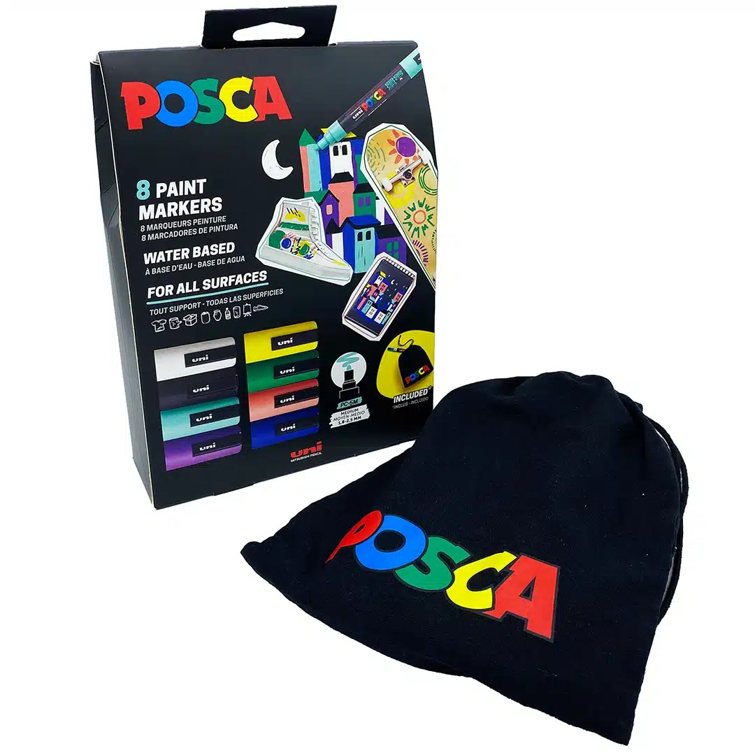 POSCA PC-5M Tuscher Special Edition – 8 Farver inkl. Eksklusiv POSCA Pose